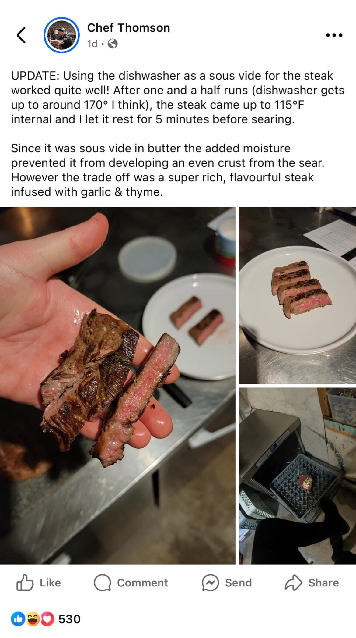 Dishwasher sous vide