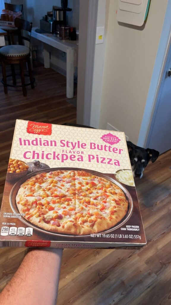 I tried Aldi’s Indian Style Butter Flavor Chickpea Pizza