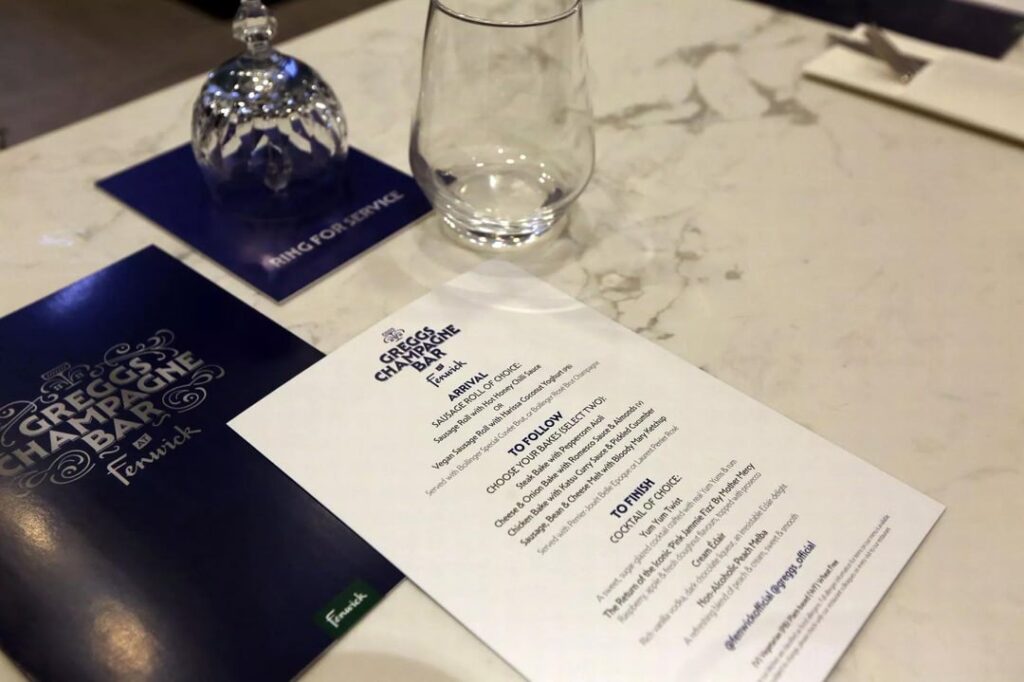 Inside the first ever ... Greggs Champagne bar