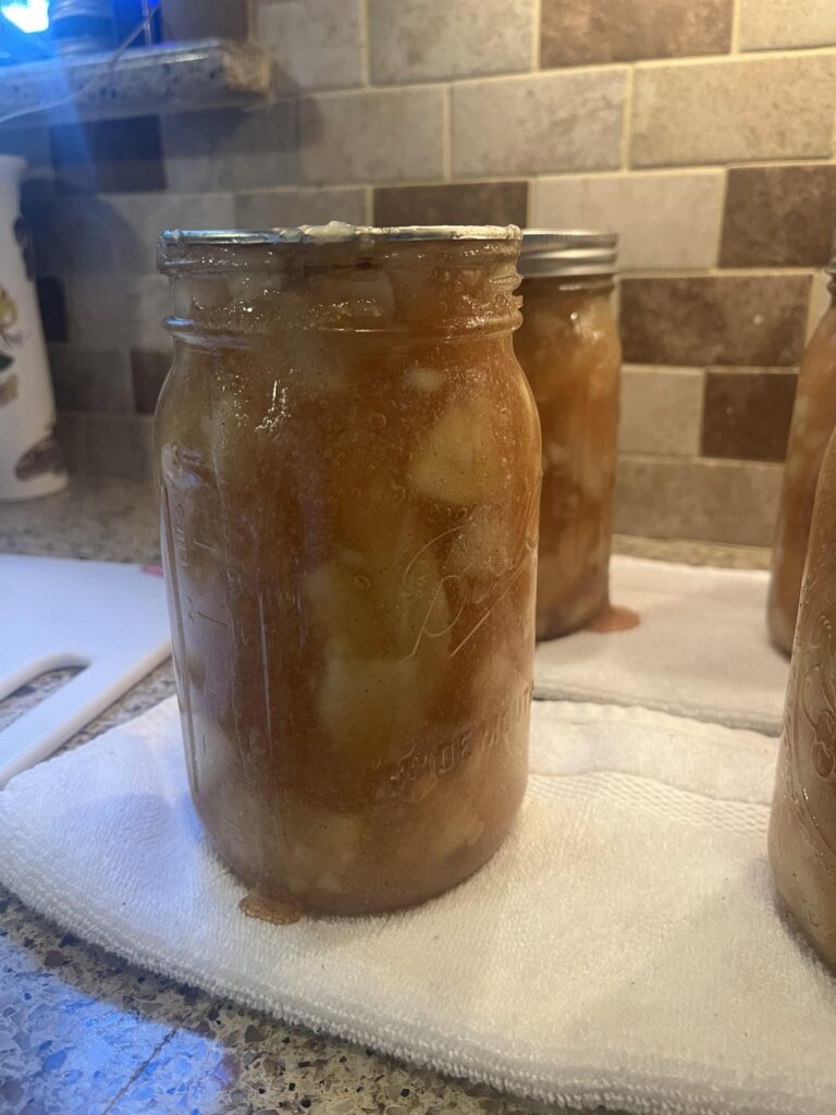Apple pie filling leaking from jars