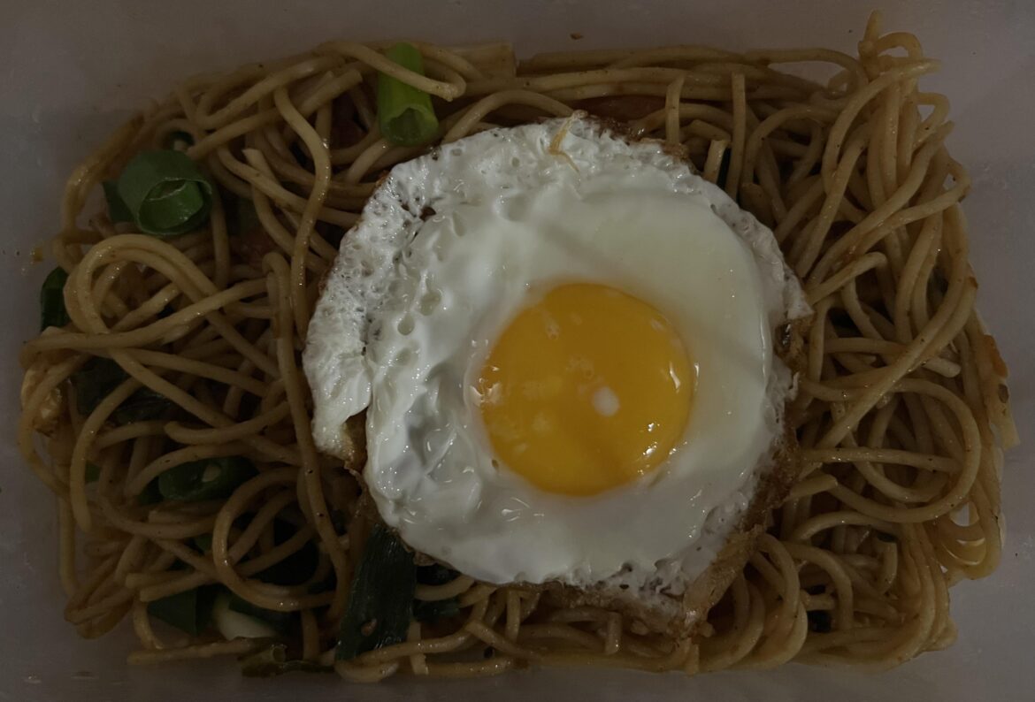 Leftover prawn mushroom noodles