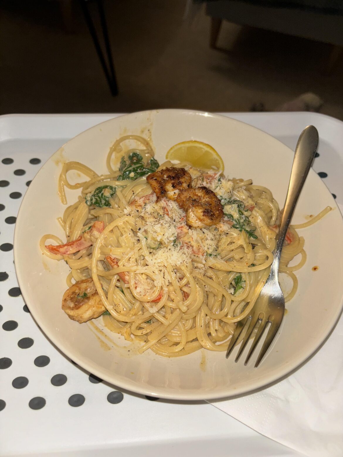 Creamy Cajun prawn pasta