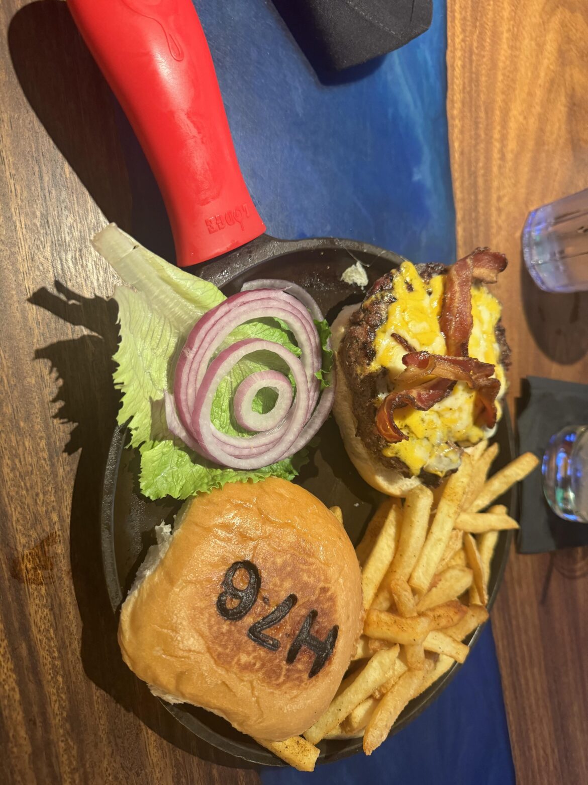 Burger on lightly warm skillet