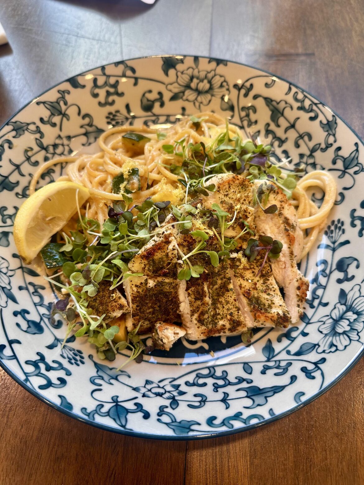 Italian Chicken Over Lemony Spaghetti