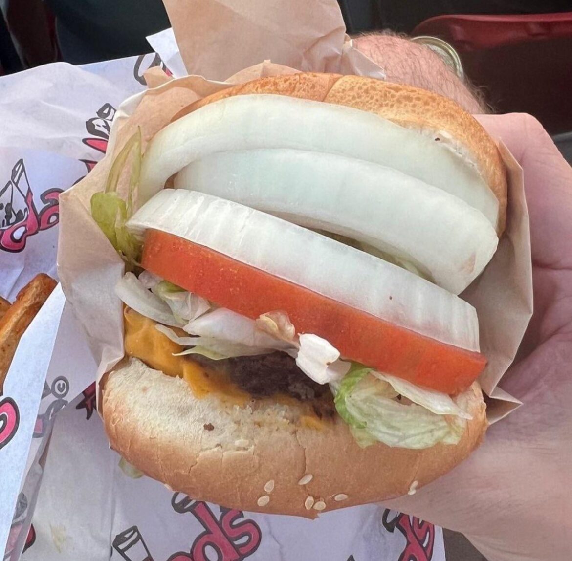 Cheeseburger at the Snapdragon Stadium in San Diego