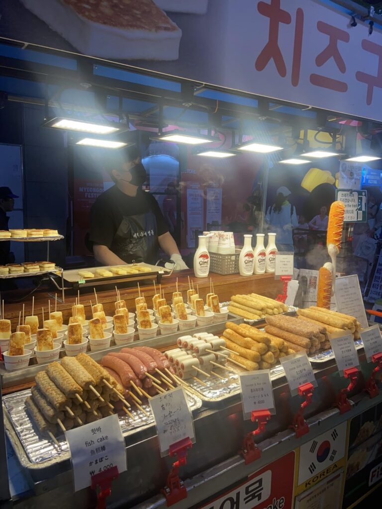 Street Food at Myeongdong Market, Seoul