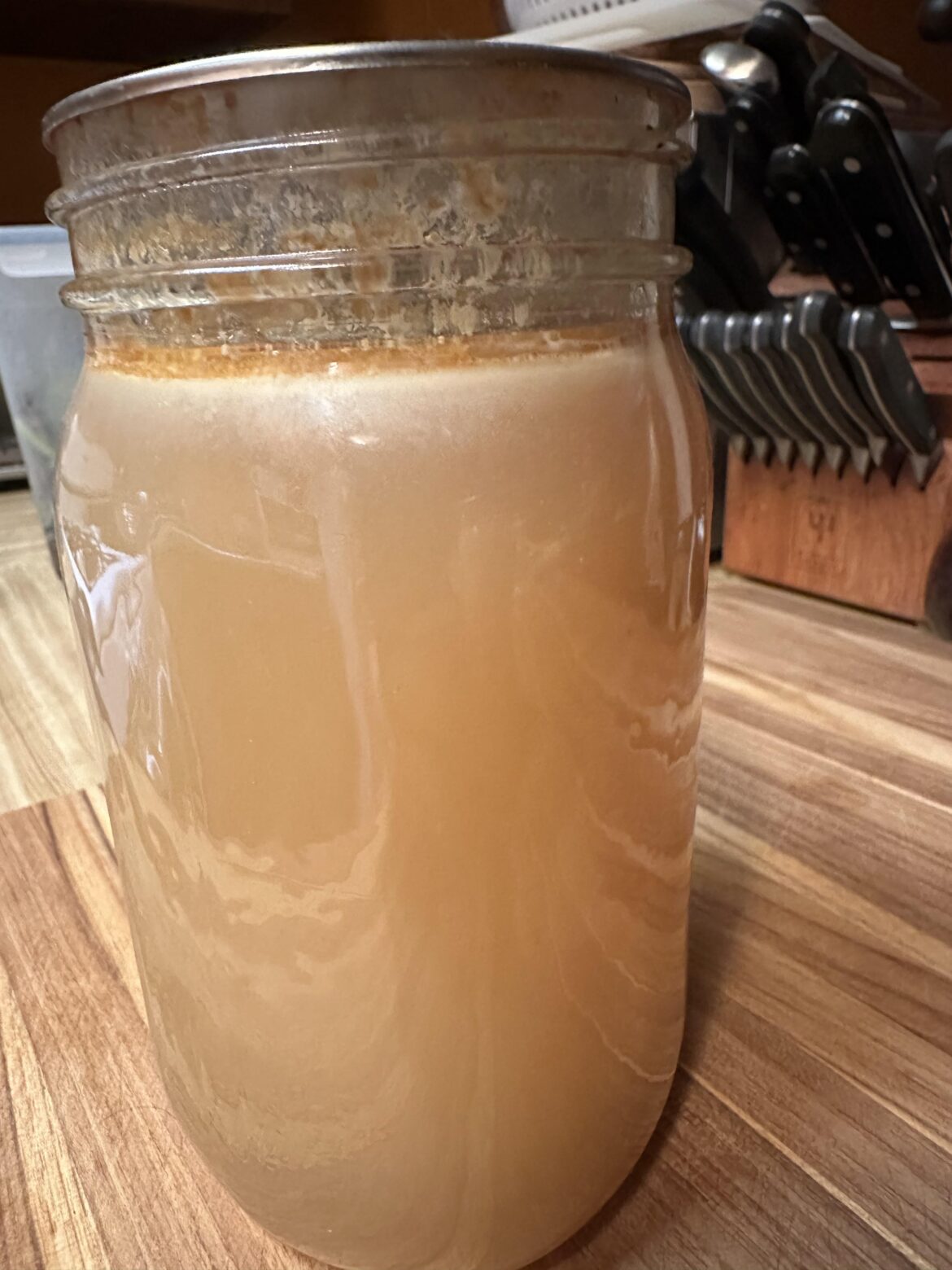 Dark ring around turkey broth