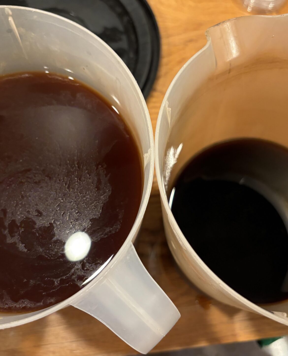 Why does my coworkers cold brew come out foggy compared to mine?