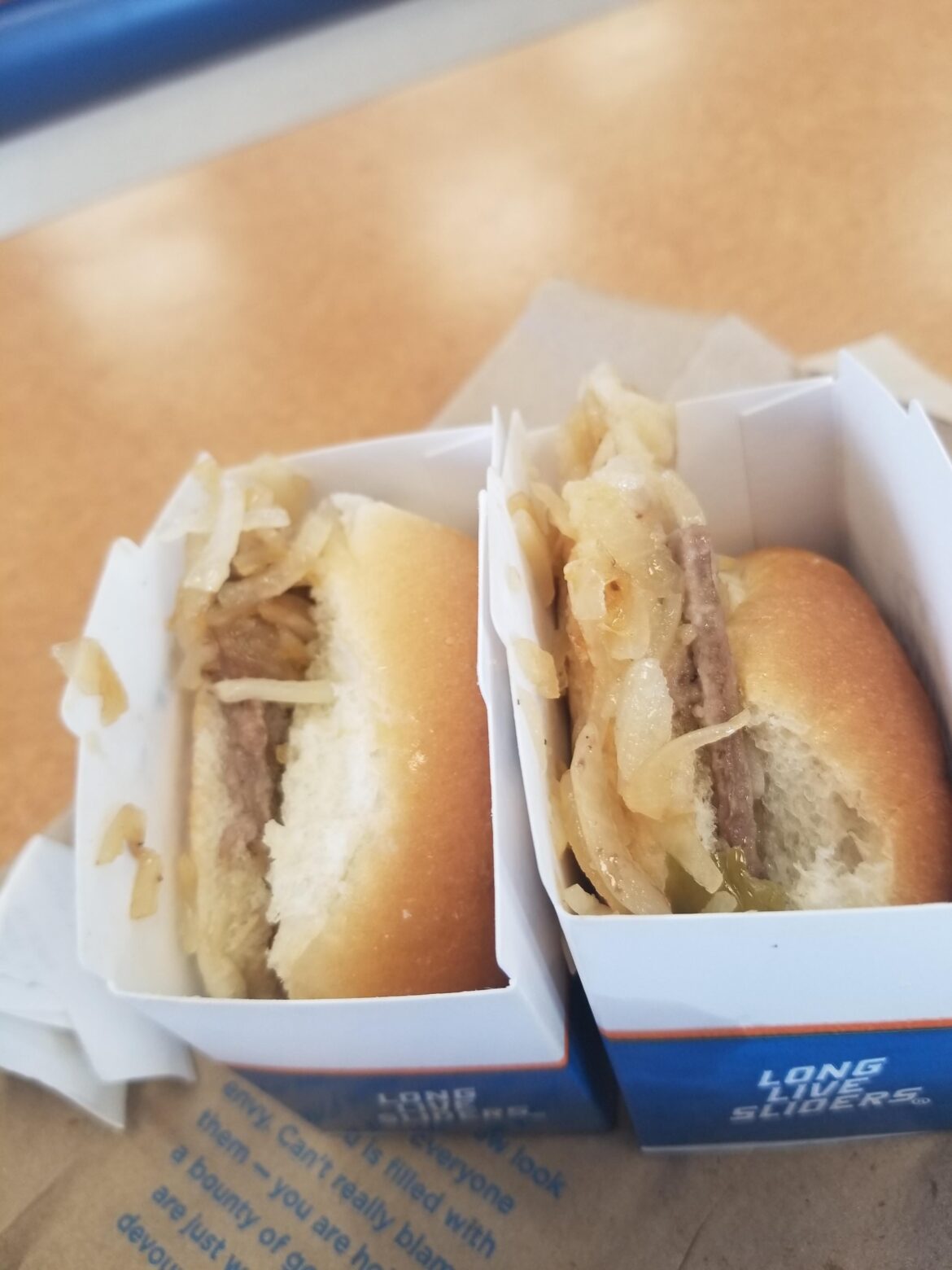 White Castle sliders are a love-hate thing but they did me right with these onions