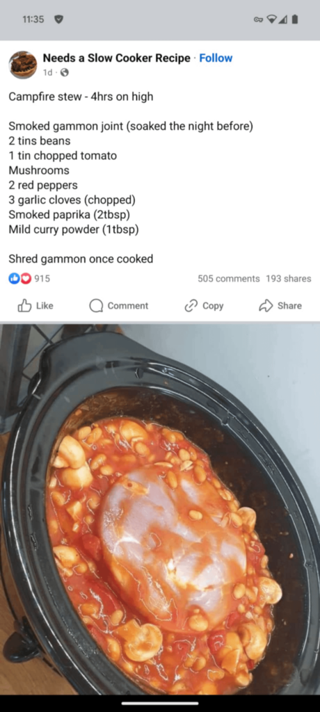 Thoughts & Co. on this Campfire Stew Recipe on Facebook? Anything to change/remove/improve?