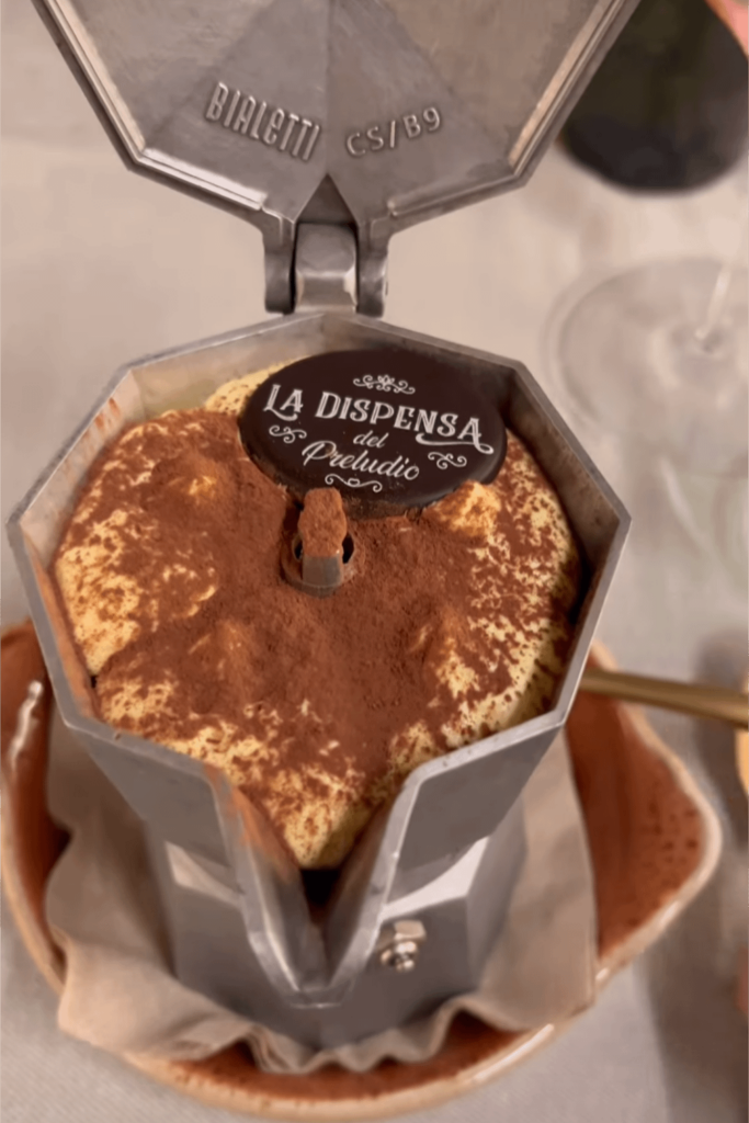 Tiramisu in a mocha maker