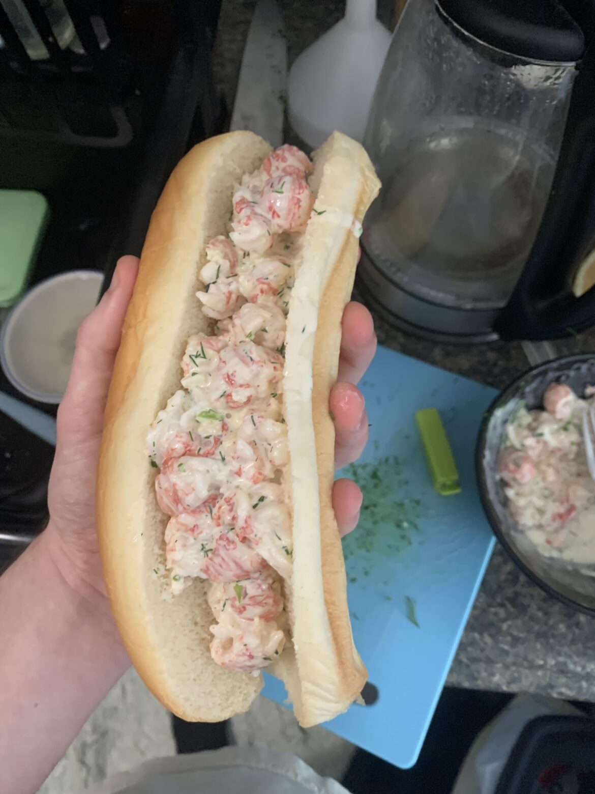 Lobster (langostino tail) roll with dill aoli