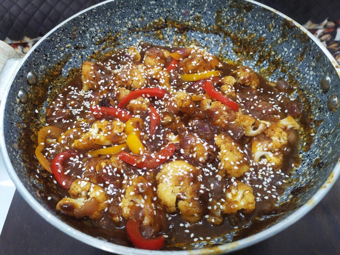 First attempt at Gobi Manchurian. 100% vegan.