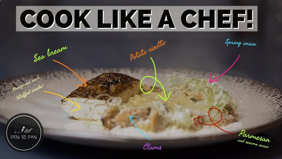 FINE DINING AT HOME | STUFFED SEA BREAM WITH CLAM POTATO RISOTTO