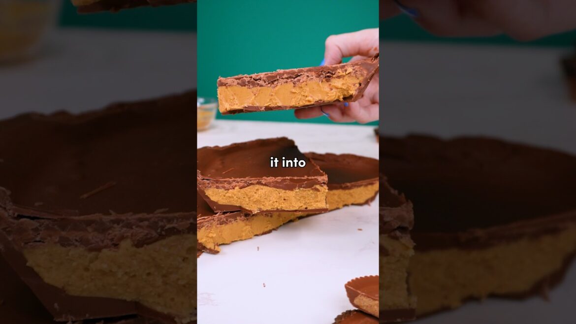 Indulge your sweet tooth with this GIANT REESE'S PEANUT BUTTER CUP!