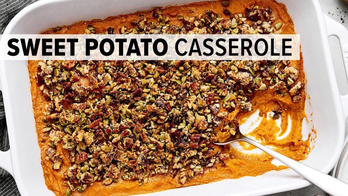 SWEET POTATO CASSEROLE with the Best Pecan Crumble Topping! SWEET POTATO CASSEROLE with the Best Pecan Crumble Topping!