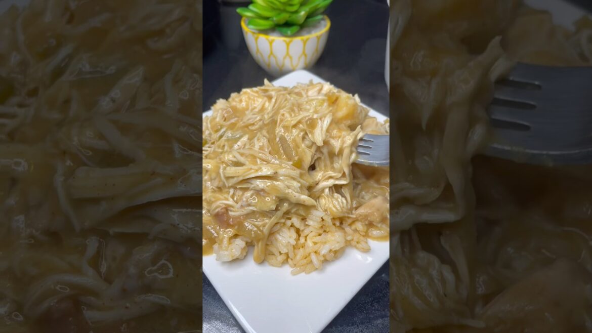 Creamy Chicken & Rice #chicken #rice #gravy #dinner #recipe