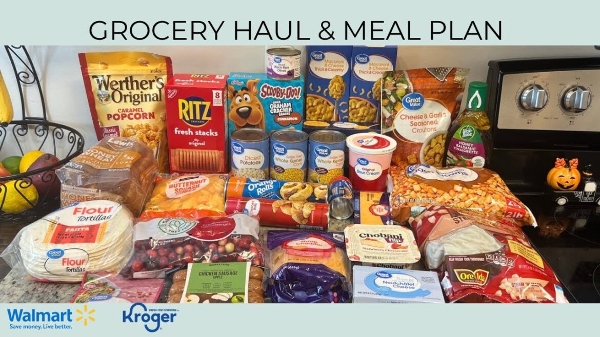 GROCERY HAUL & MEAL PLAN | BUDGET FRIENDLY | WALMART | KROGER | DINNER MENU IDEAS | FAMILY OF TWO