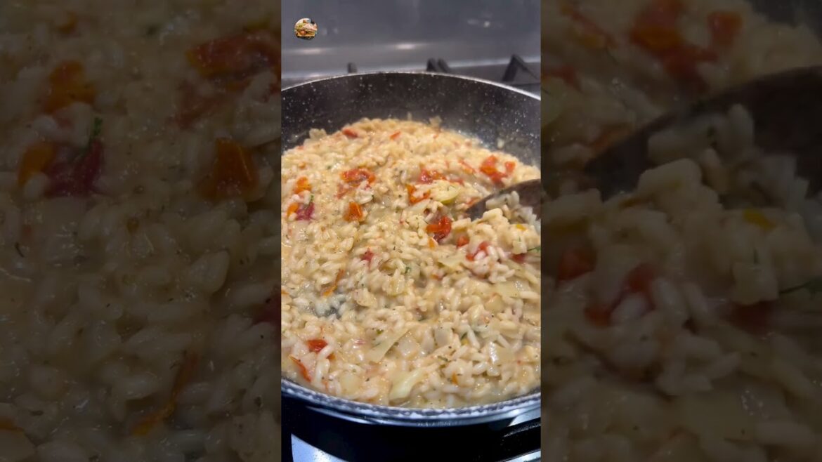 Creamy Salmon Sundried tomato risotto