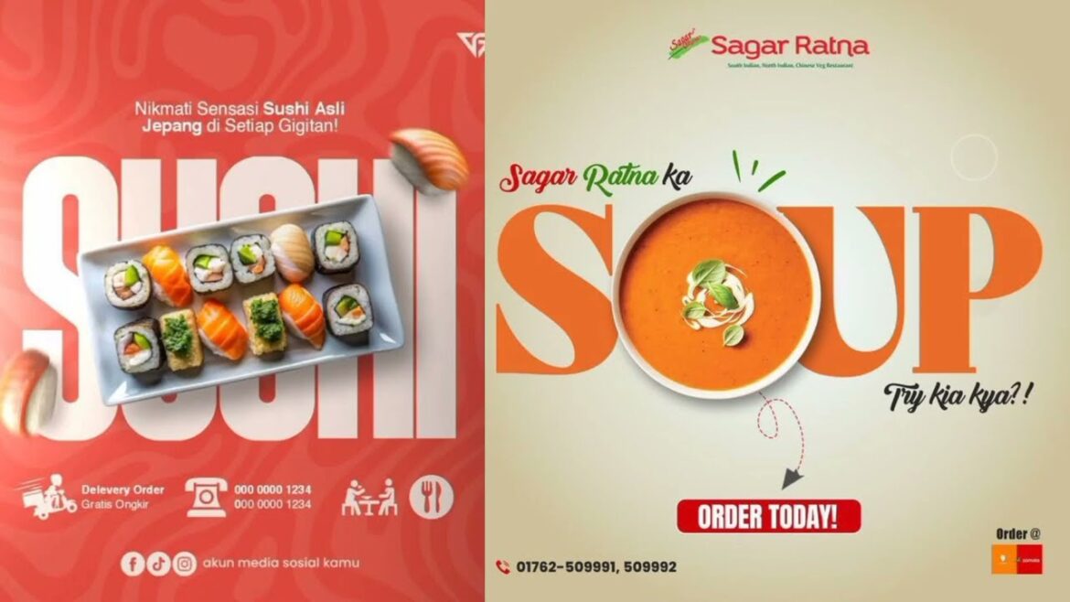 Trending Social Media post & Banners Design || Attractive Restaurant posts Design