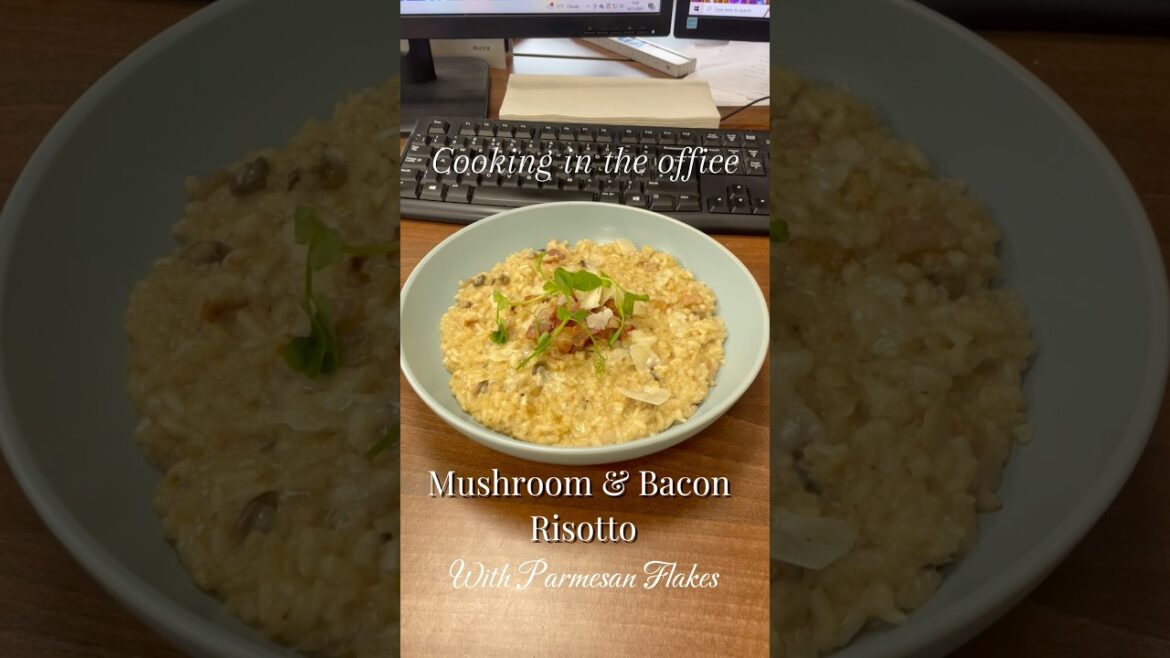 ✨Mushroom & Bacon Risotto with Parmesan Flakes #food #cooking #office #working #tasty #risotto #fyp ✨Mushroom & Bacon Risotto with Parmesan Flakes #food #cooking #office #working #tasty #risotto #fyp