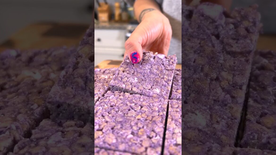 Ube Rice Krispie Treats #recipe #dessert Ube Rice Krispie Treats #recipe #dessert
