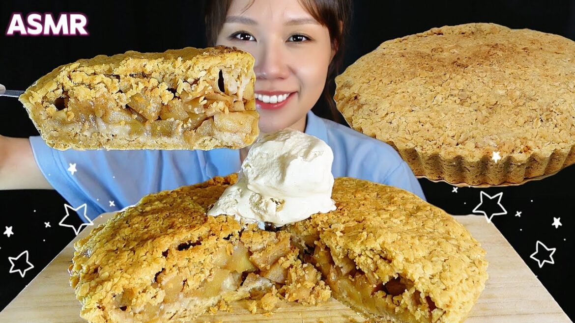 ASMR Eating Crispy Oatmeal Apple Pie with Ice Cream | MUKBANG | NO TALKING | HOMEMADE DESSERT! ASMR Eating Crispy Oatmeal Apple Pie with Ice Cream | MUKBANG | NO TALKING | HOMEMADE DESSERT!