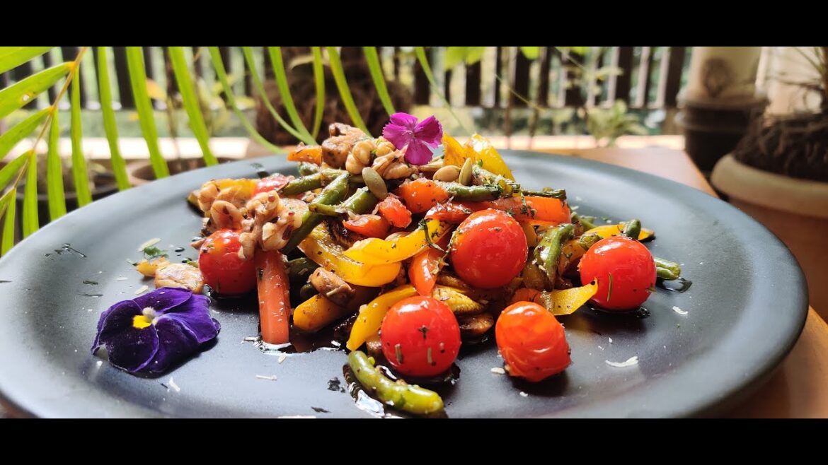 Grilled Vegetables with Cherry Tomatoes and Walnuts  I Healthy recipe I Continental recipe