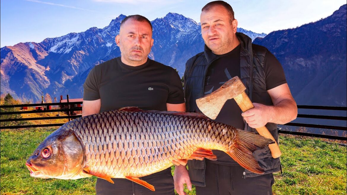 COOKING FISH in a CAULDRON in an OPEN FIRE