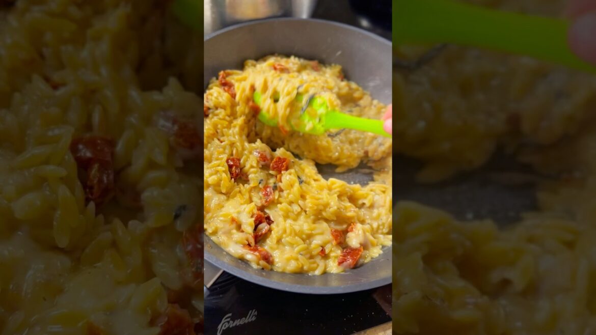 Орзо с вялеными томатами. Быстрый ужин.