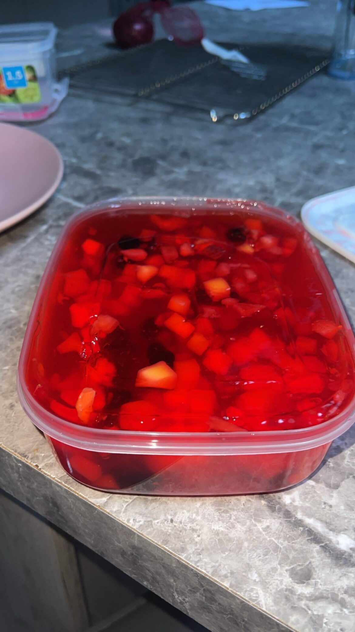 Jello with fruits