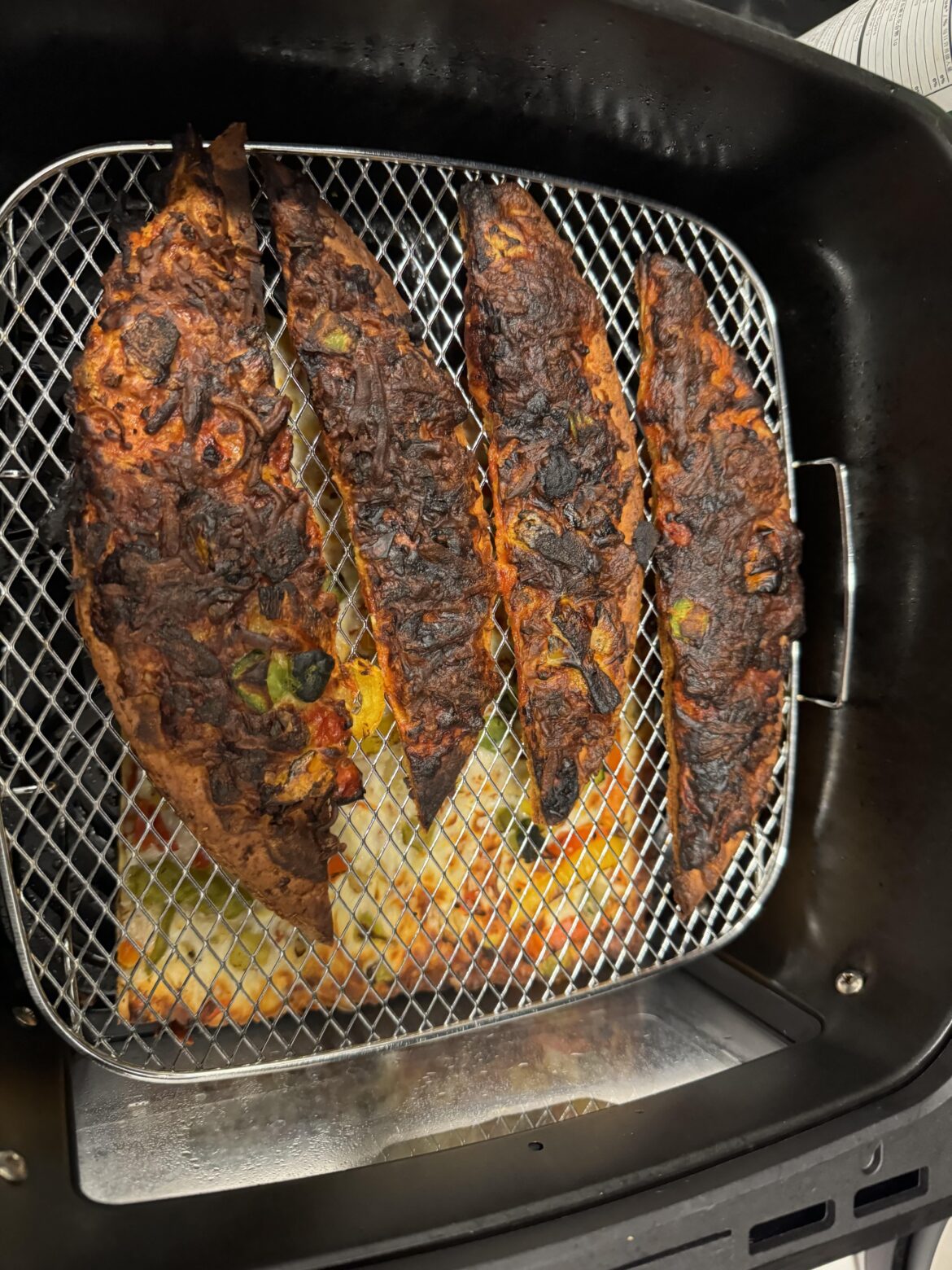 My attempt at air frying a frozen pizza