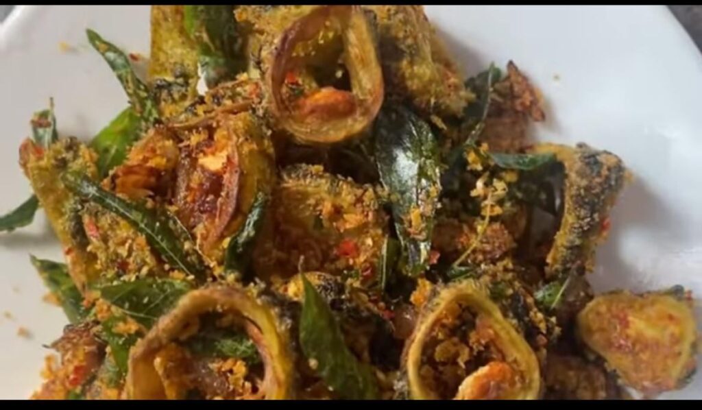 Crispy fried Kerala bitter guard