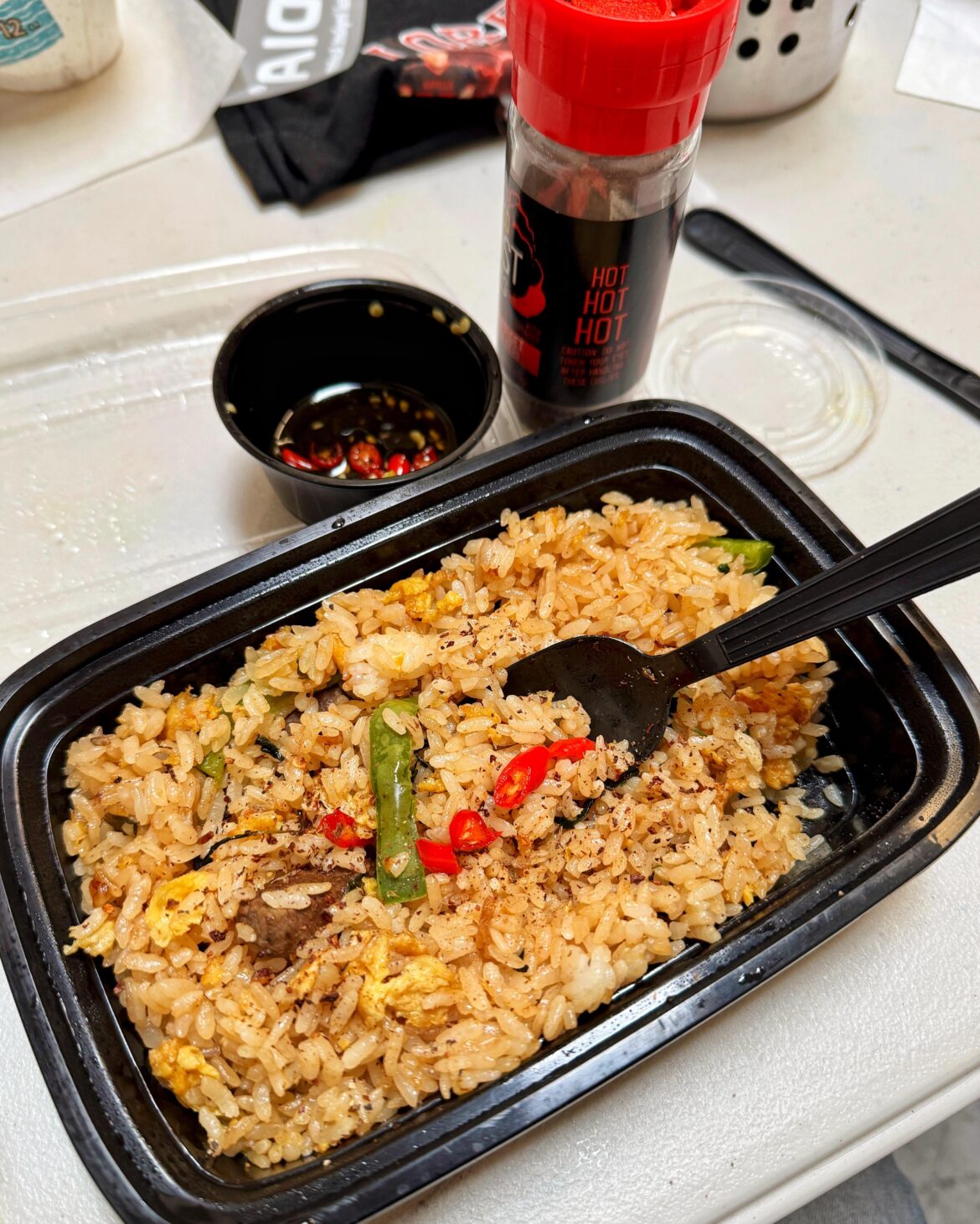 Spicy filet mignon basil fried rice