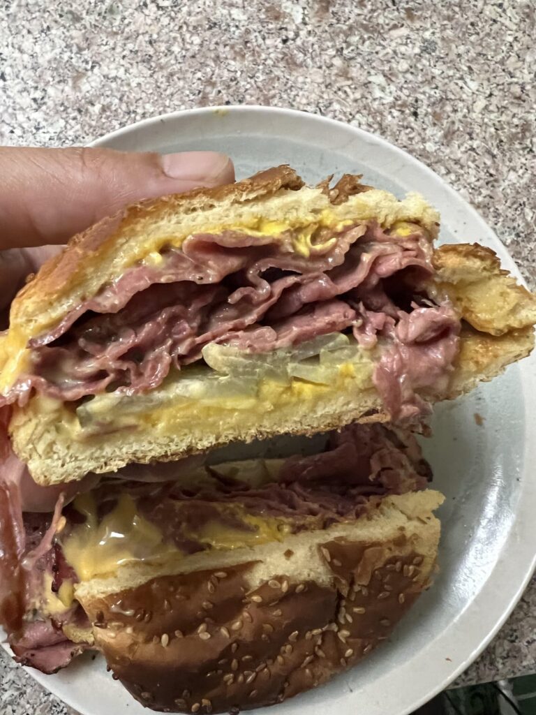 Hot pastrami and cheese