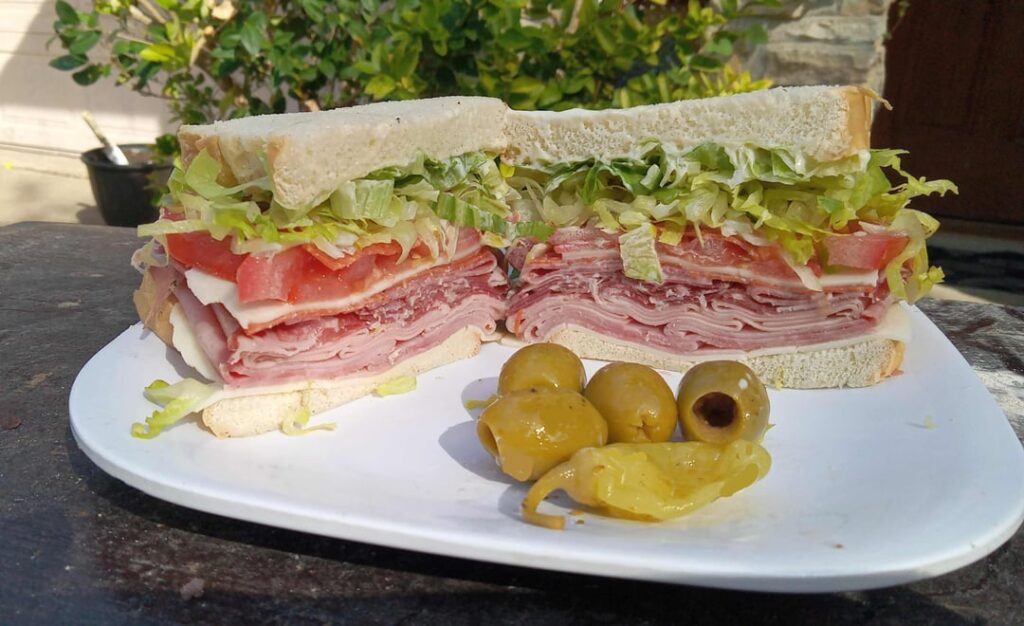 Italian Su... err... I mean Sandwich (on sliced Italian bread). Ingredients in pic #3