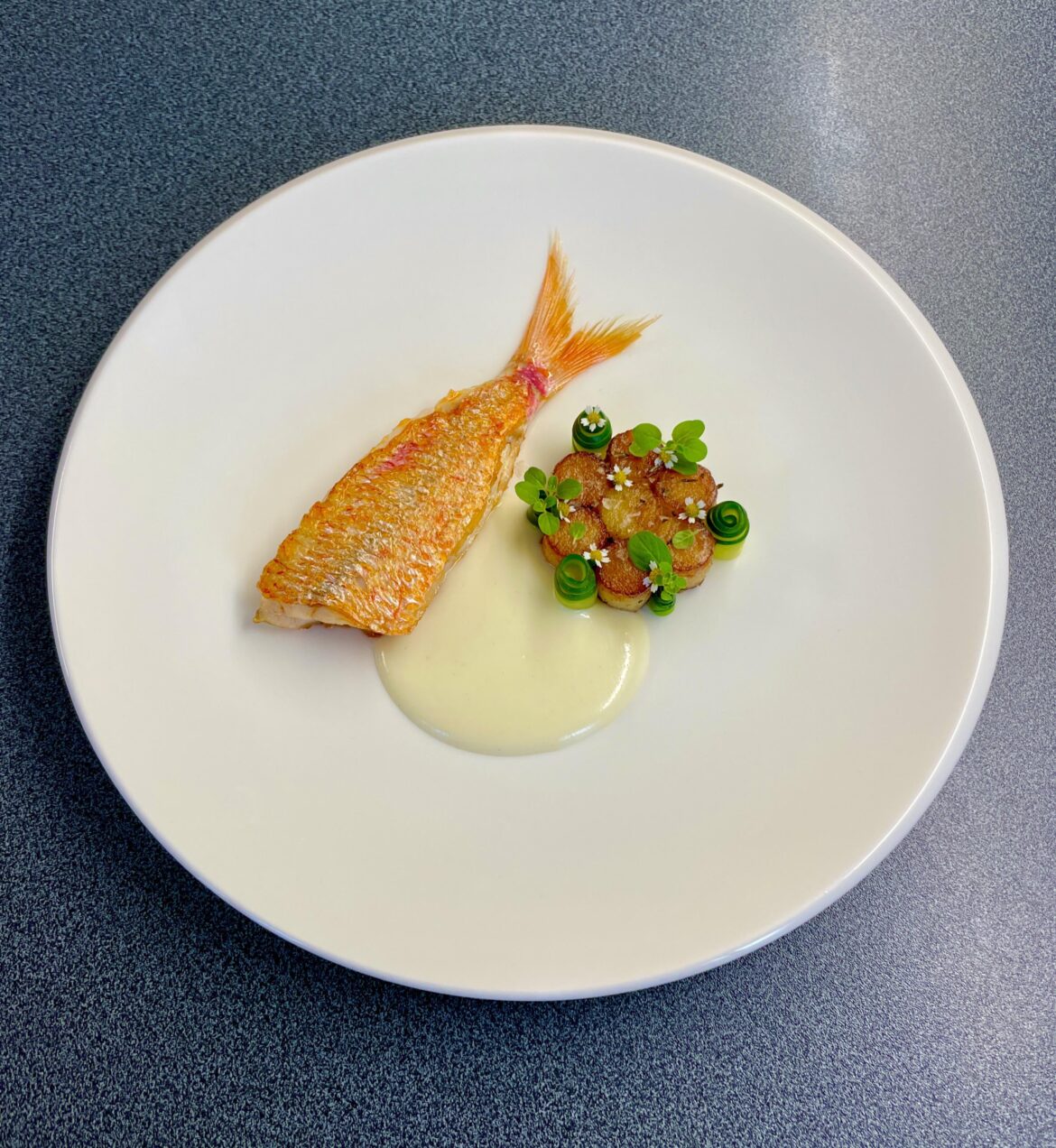 Red Mullet, Provolone, Potatoes, Beurre Blanc