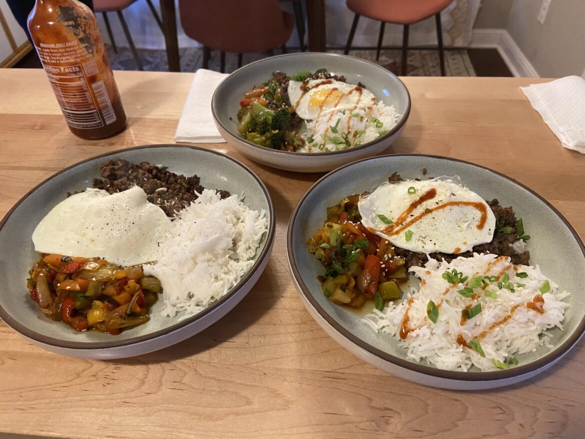 Korean Beef Noodle Bowls with Egg