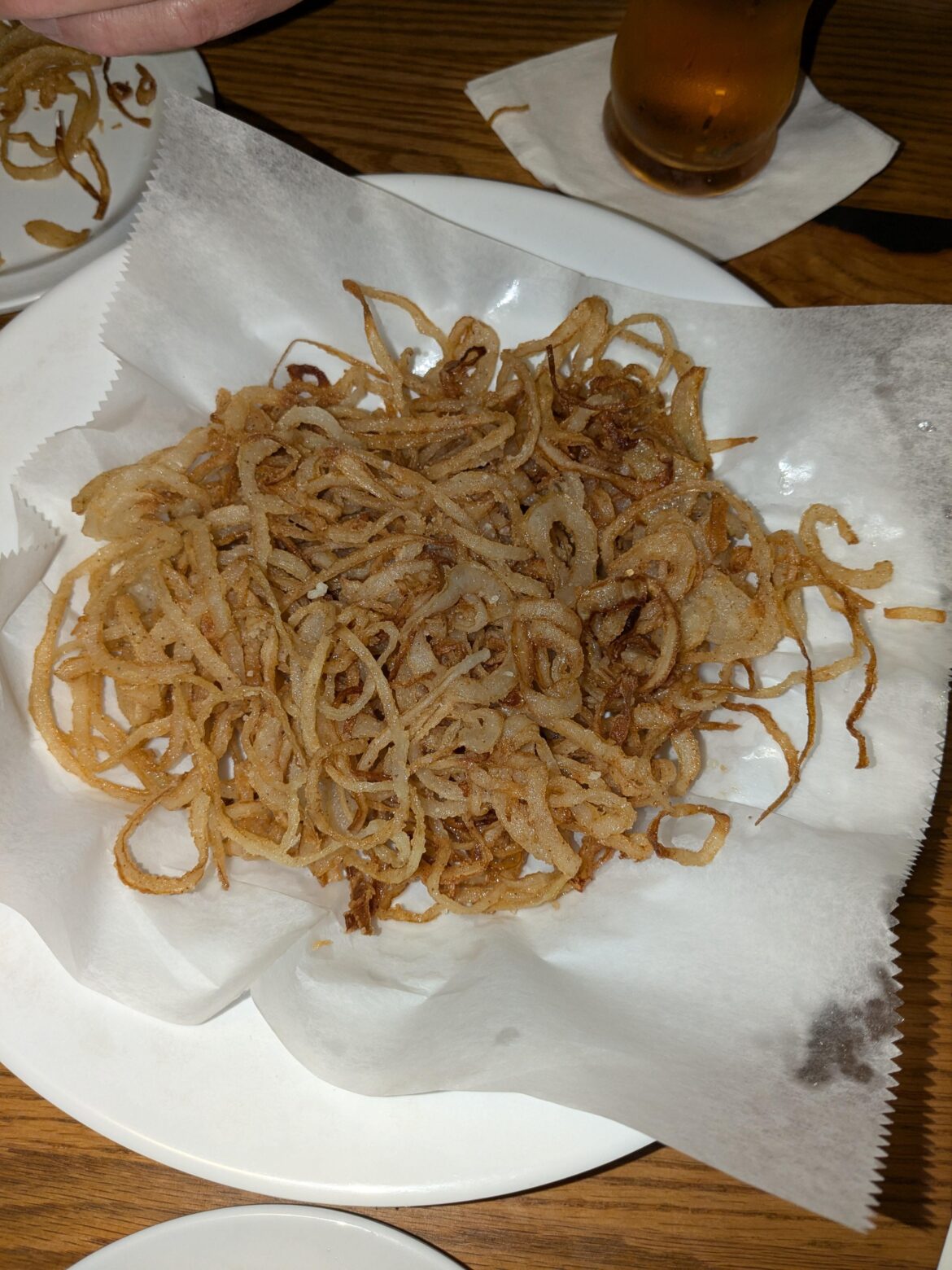 Parmesan shoestring onions