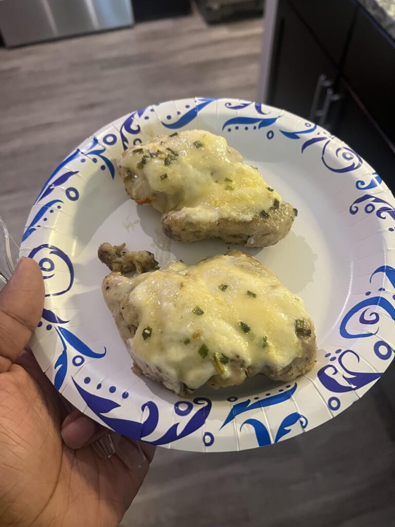 Mayo Gruyere Chive Chicken Thighs