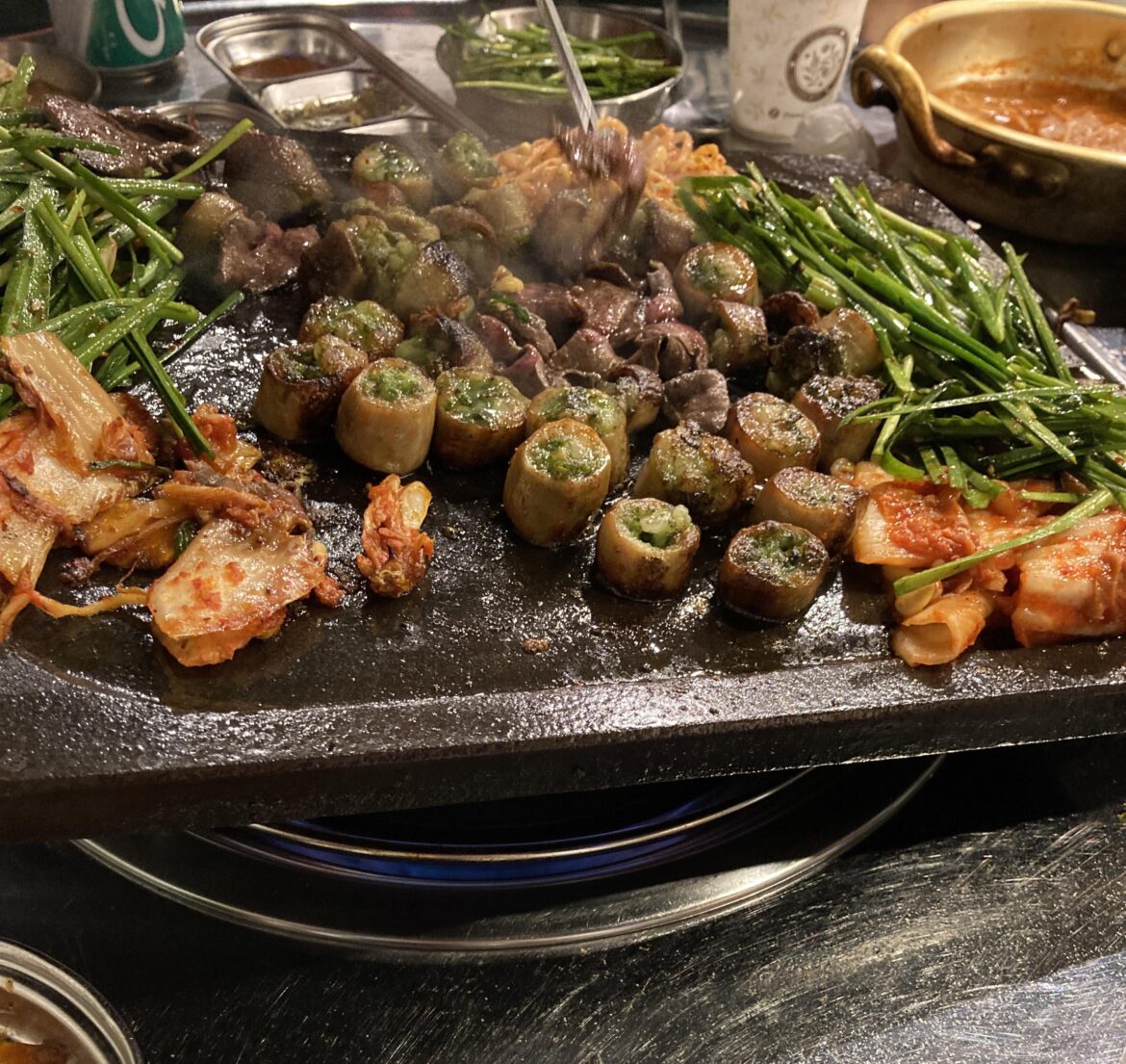 My Korean friend took me to try 곱창 New food for me but best!