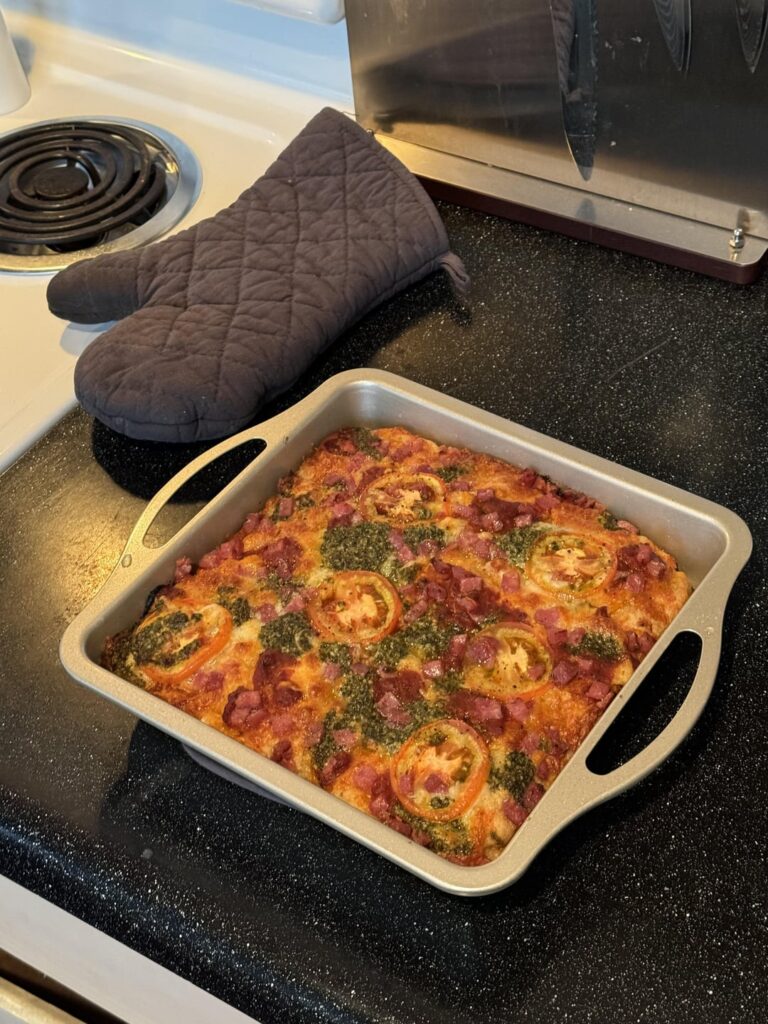 Homemade salami and mozzarella focaccia pizza. WOW! Homemade salami and mozzarella focaccia pizza. WOW!