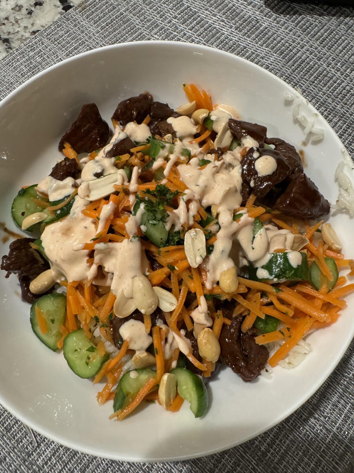 Sizzling saigon steak bowl