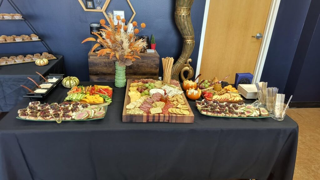 My friend had a grand opening party for his hair salon and asked me to provide food, beverages and dessert for him. Figured you guys would appreciate my work.