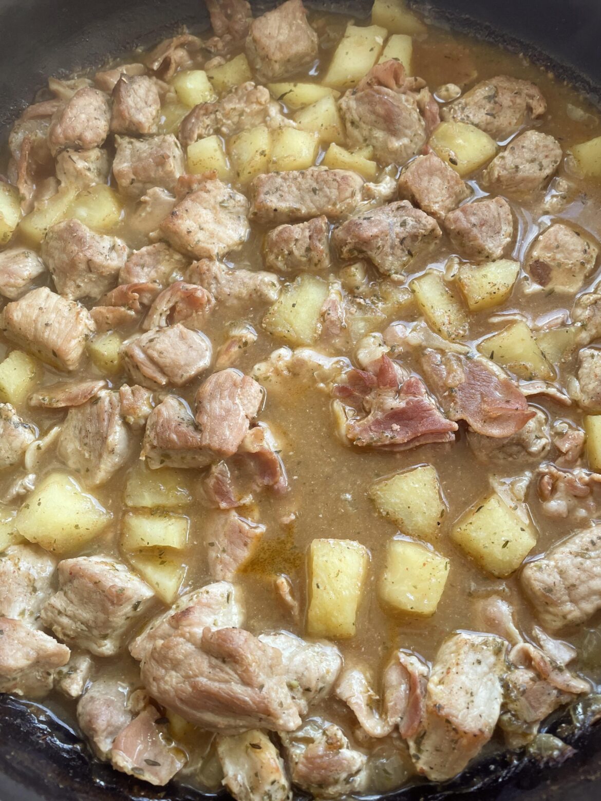 Yesterday’s comfort food - pork and apple casserole