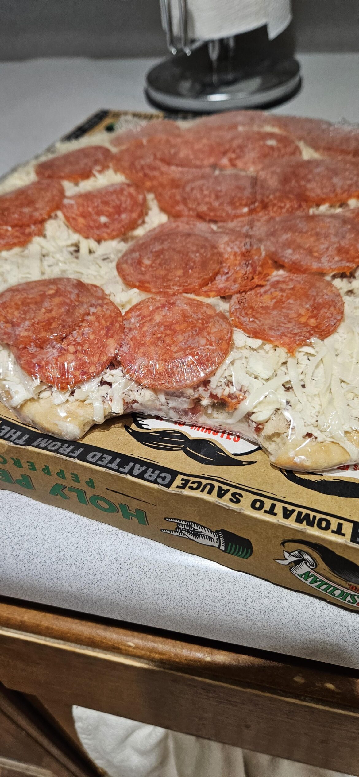 Someone took a bite out of my frozen pizza