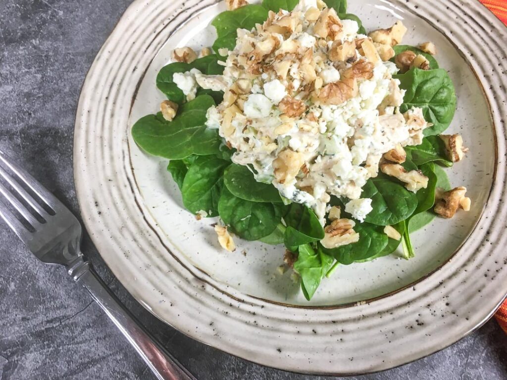 Keto Chicken Salad with Blue Cheese & Walnuts