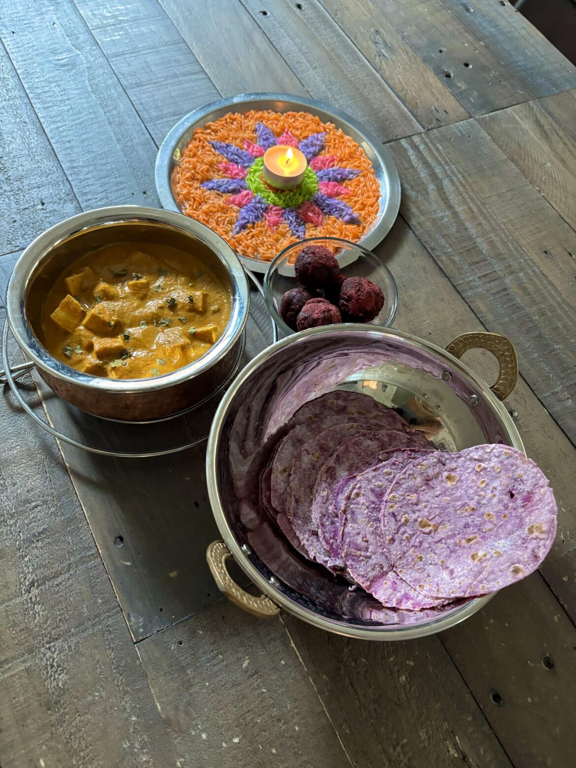 REPOSTED: Purple Sweet Potato Roti, Tofu and Pumpkin Curry & Date, Nut and Beetroot Balls for Plant-Based Diwali REPOSTED: Purple Sweet Potato Roti, Tofu and Pumpkin Curry & Date, Nut and Beetroot Balls for Plant-Based Diwali