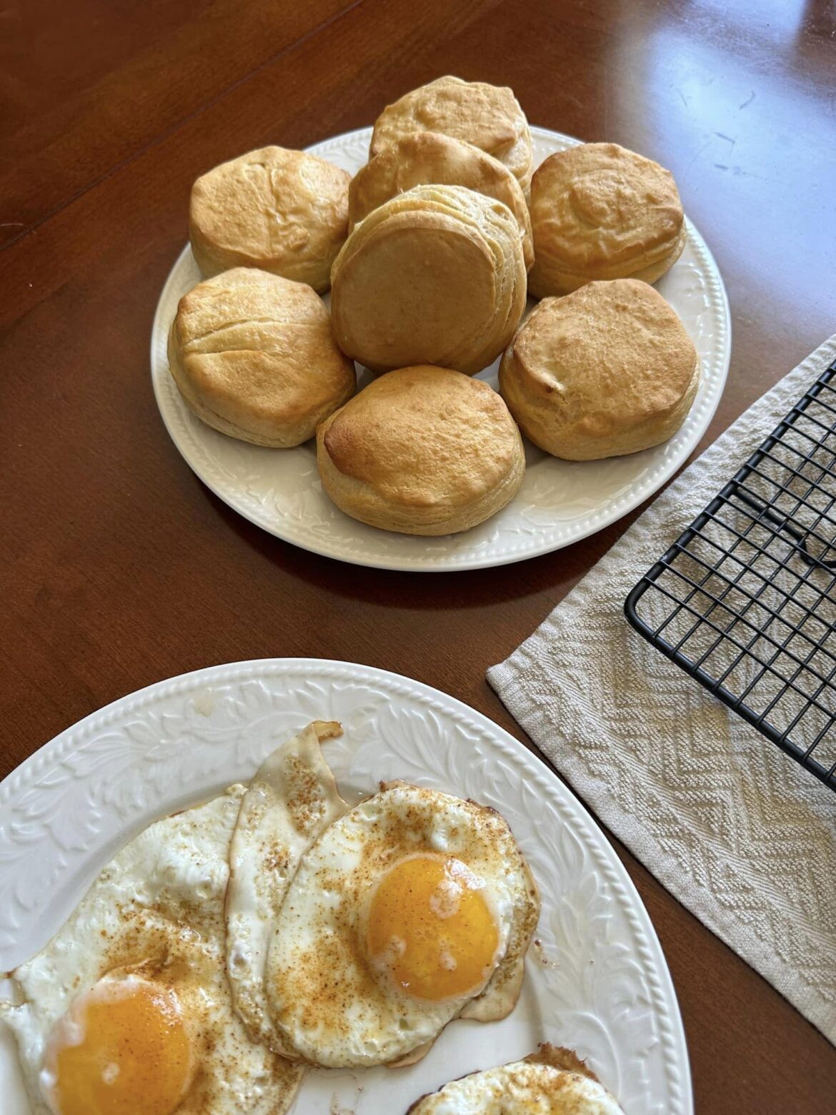 simple bread and sunny side up