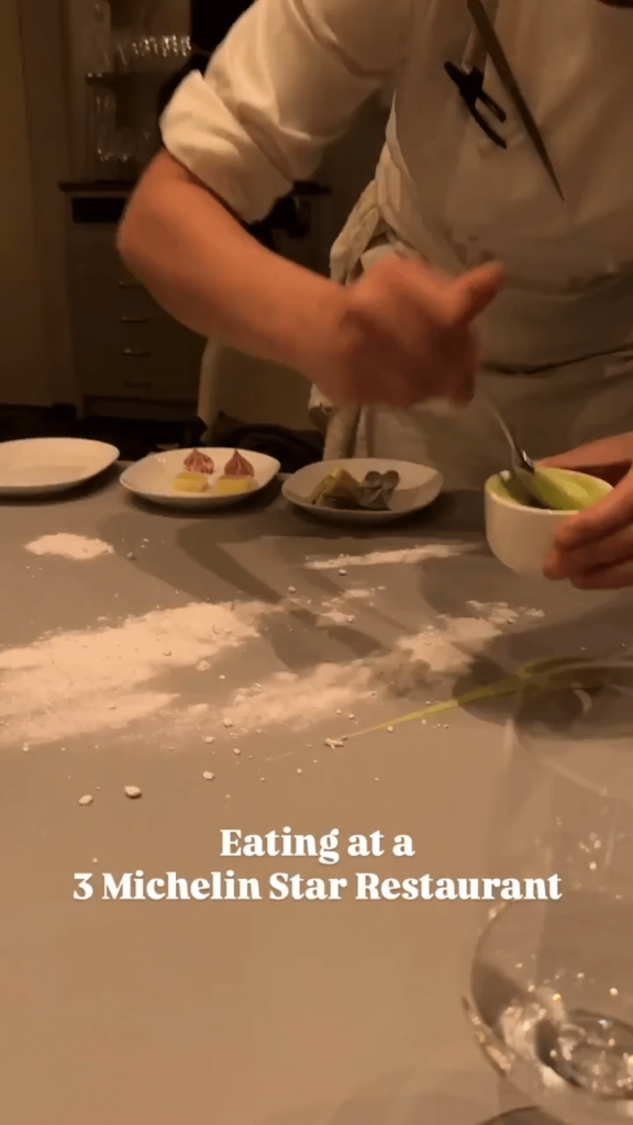 Eating at a 3 Michelin star restaurant.